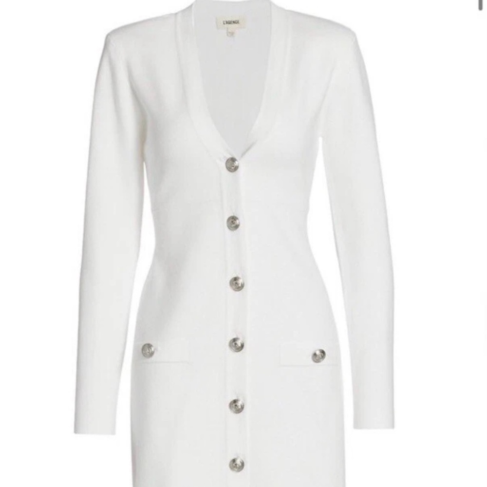 L’Agence White Cardigan/dress  with Silver Accents size xs